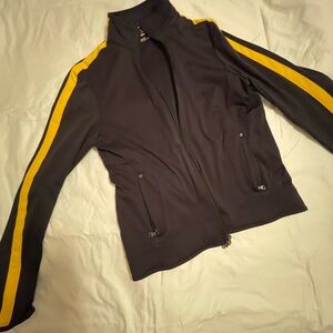 RLX Ralph Lauren Black Bomber Jacket with Yellow Accents